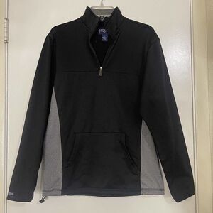 Jansport Men Black and gray 1/4 zip fleece line pullover sweater size Small